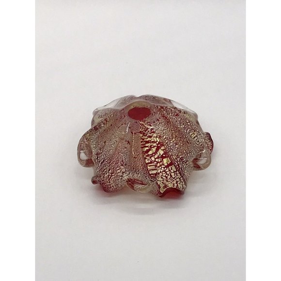 Vetro Artistico Veneziano Murano Italy Venetian Glass Red Gold  Trinket Bowl - Picture 9 of 9